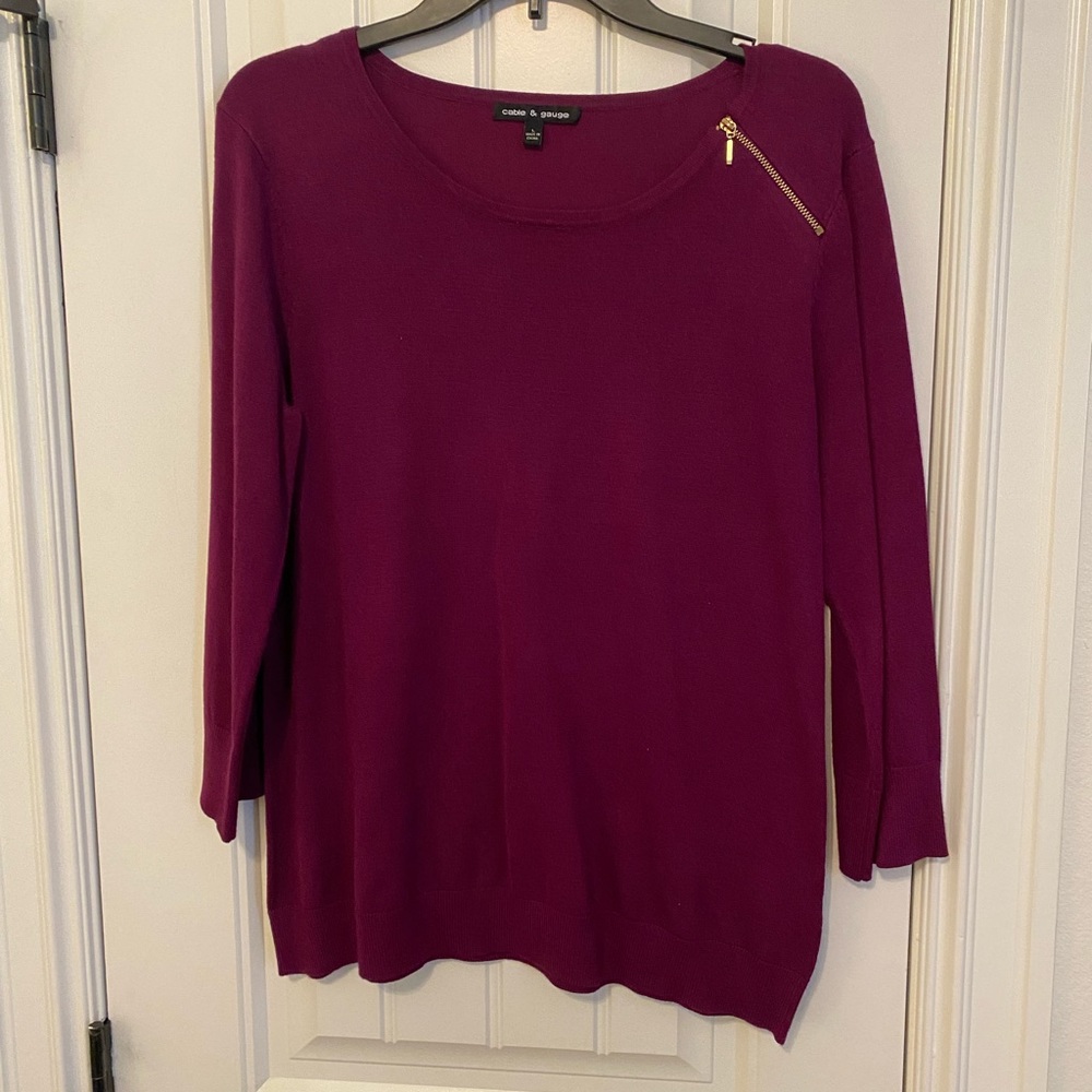 Cable and Guage Zipper Sweater